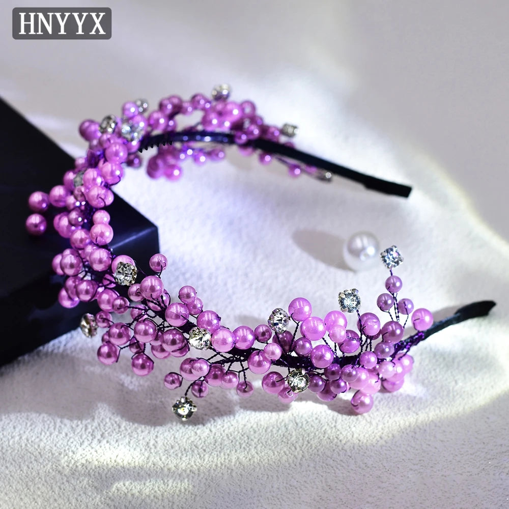 HNYYX Purple Pearl Headband