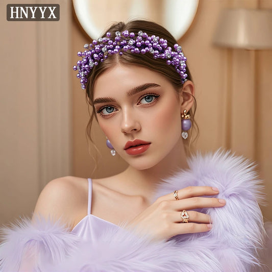 HNYYX Purple Pearl Headband