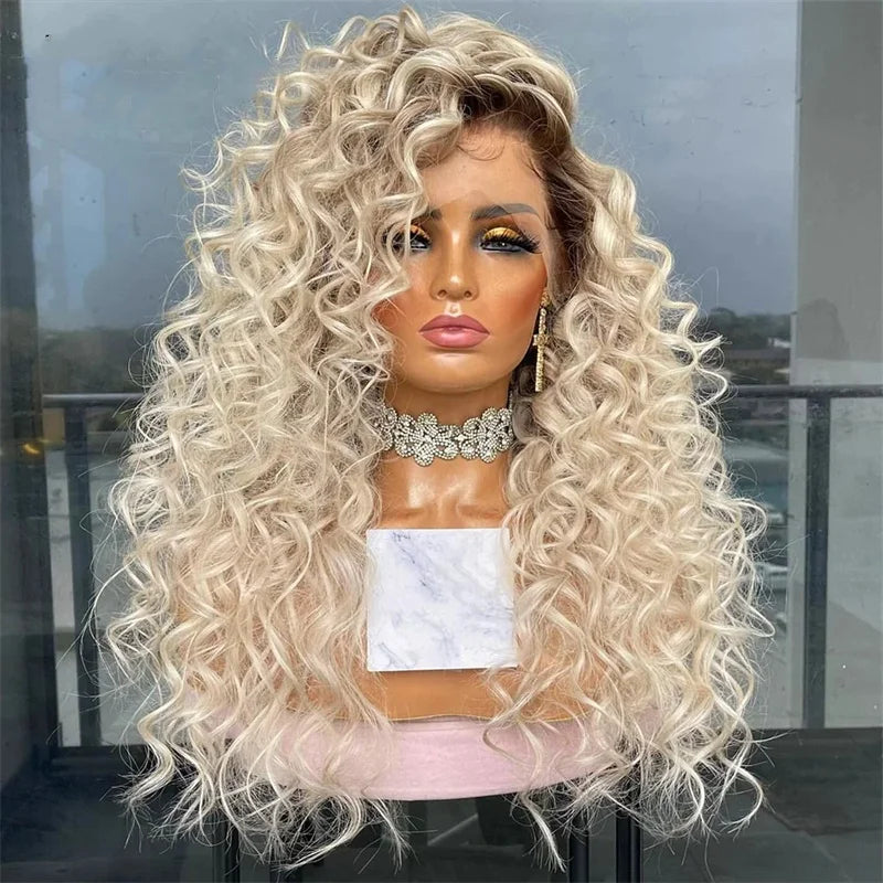 Platinum Blonde Color Lace Frontal Wig - Human Hair Wigs