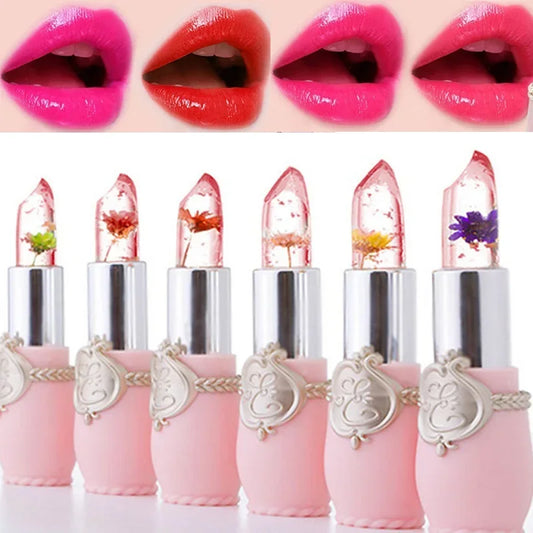 Moisturizer Lip Gloss Transparent Jelly Flower Lipstick
