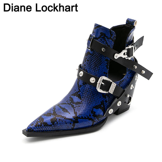 Motorcycle Western Cowboy Boots - Snakeskin