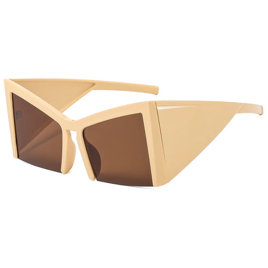 Half-Frame Square Oversize Sun Glasses