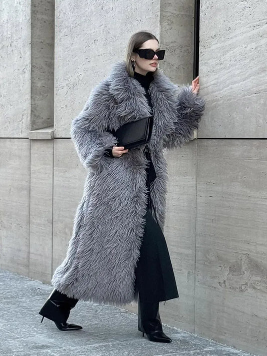 Plush Faux Fur Overcoat