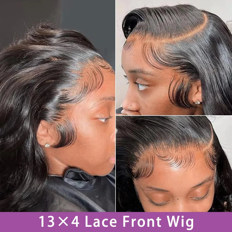 Body Wave Lace Front Bob Wigs 100% Remy Human Hair , Stretched Length - 16inches