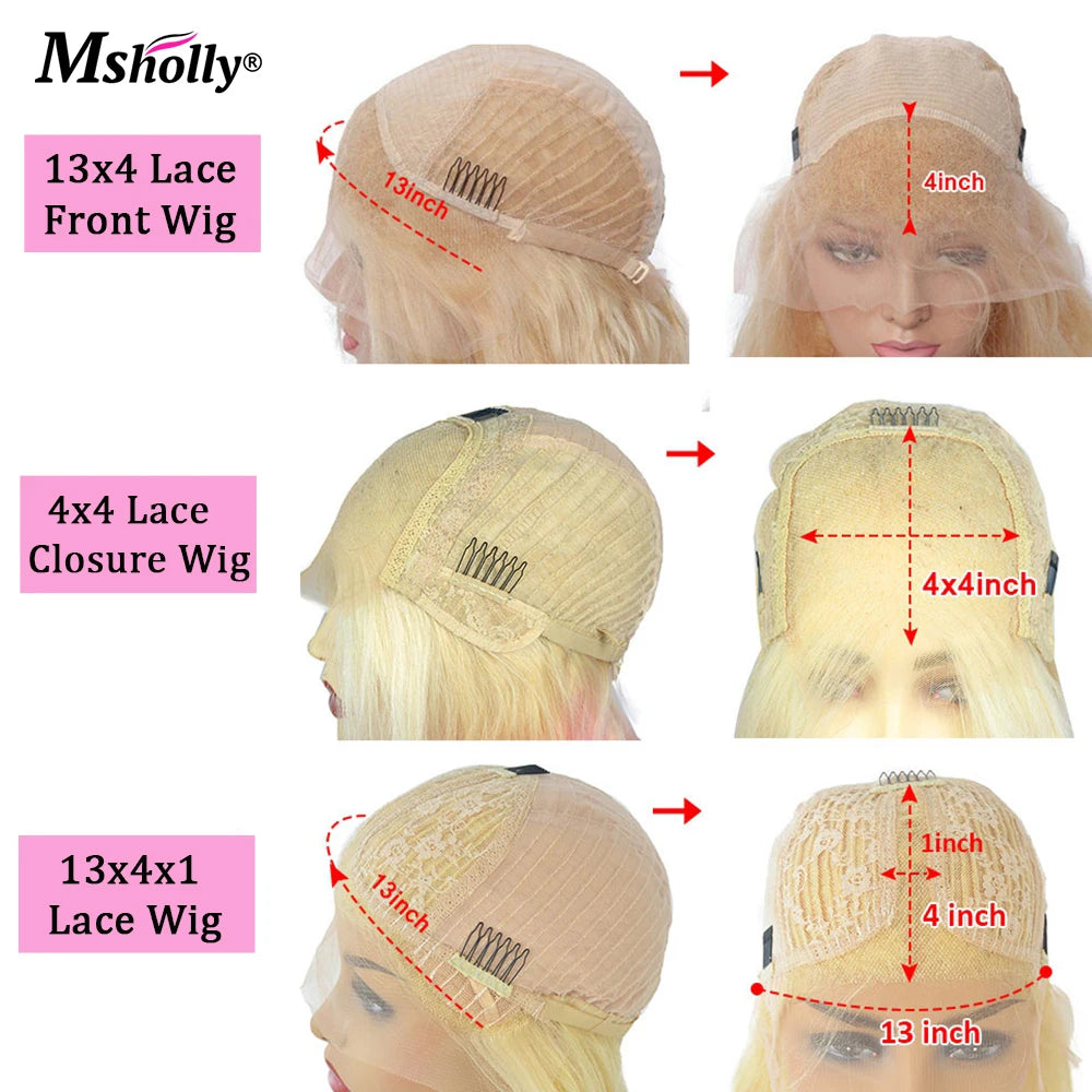 Platinum Blonde Human Hair Wigs Lace Front Human Glueless Wigs