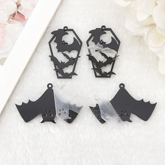 Halloweeen Acrylic Black Earrings