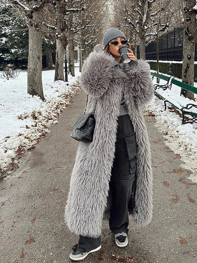 Plush Faux Fur Overcoat