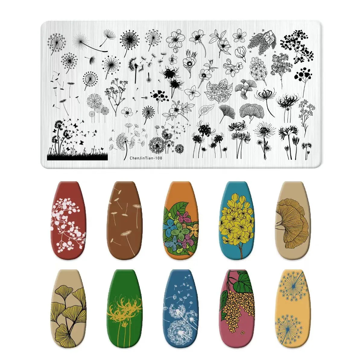 Flowers Nail Stamping Plates - Template Stencil