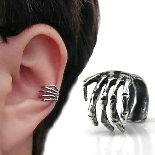 Black Gothic Skeleton Hand Ear Cartilage Clip