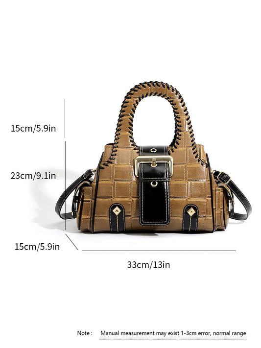 QJBY woven leather handbag