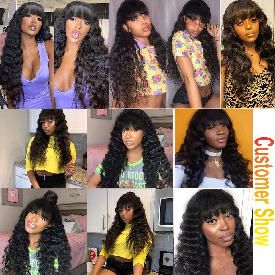 Beaufox Loose Deep Wave Wig Malaysian Human Hair Wigs