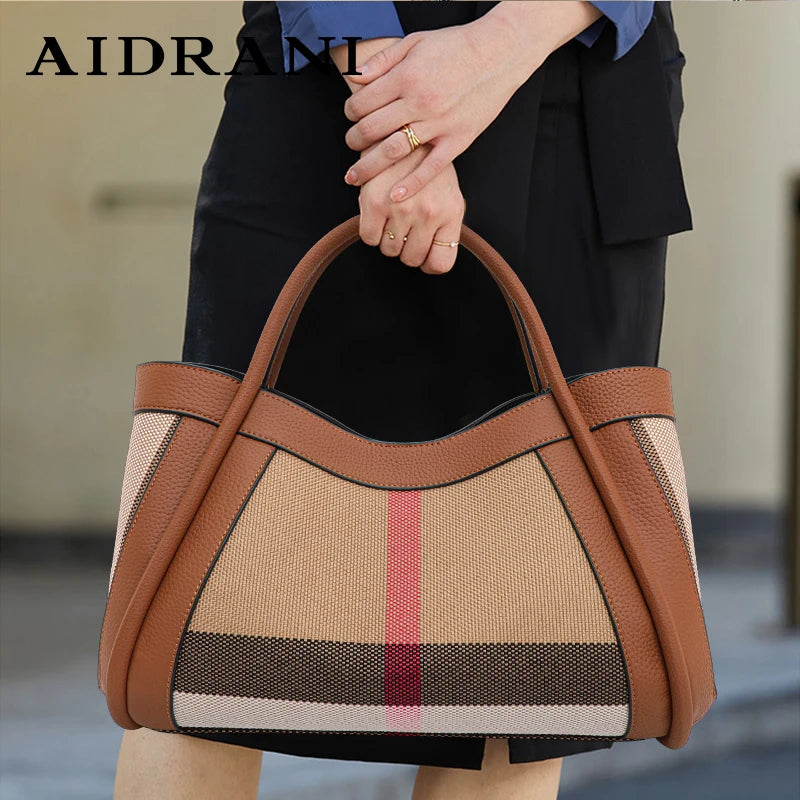 Aidrani Retro Checkered Handbag