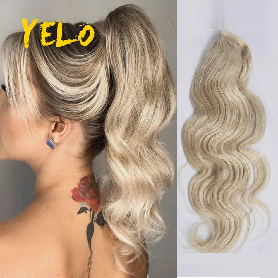 Yelo Wrap Around Human Hair Ponytail