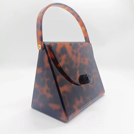 Acrylic Evening Bags - Amber Leopard