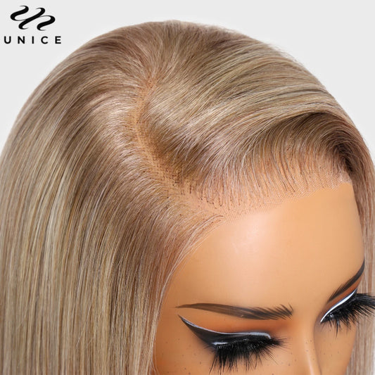 UNice Hair Pre Cut Pre Bleached Bob Wigs- Human Hair Blonde Wig