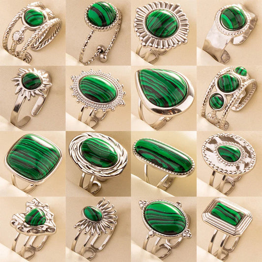 1pc Green Turquoise Ring