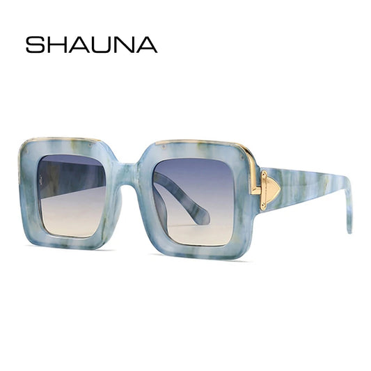 SHAUNA Retro Square Luxury Sunglasses