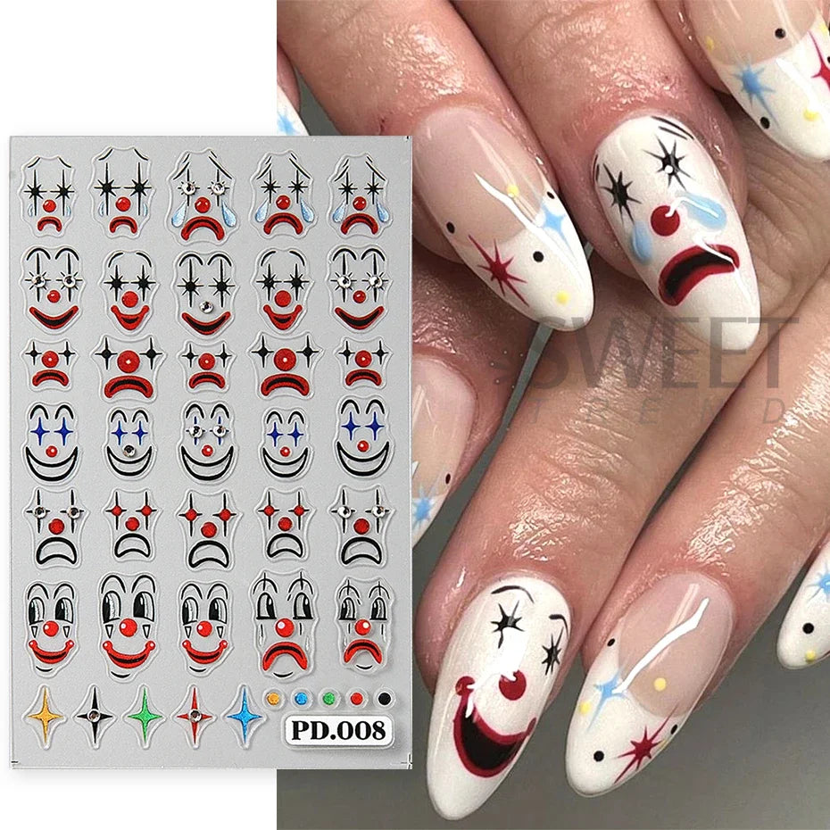 5D Gems Spider Embossed Nail Stickers