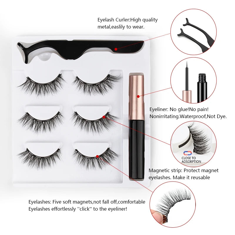 3 & 4 Pairs Magnetic Eyelashes