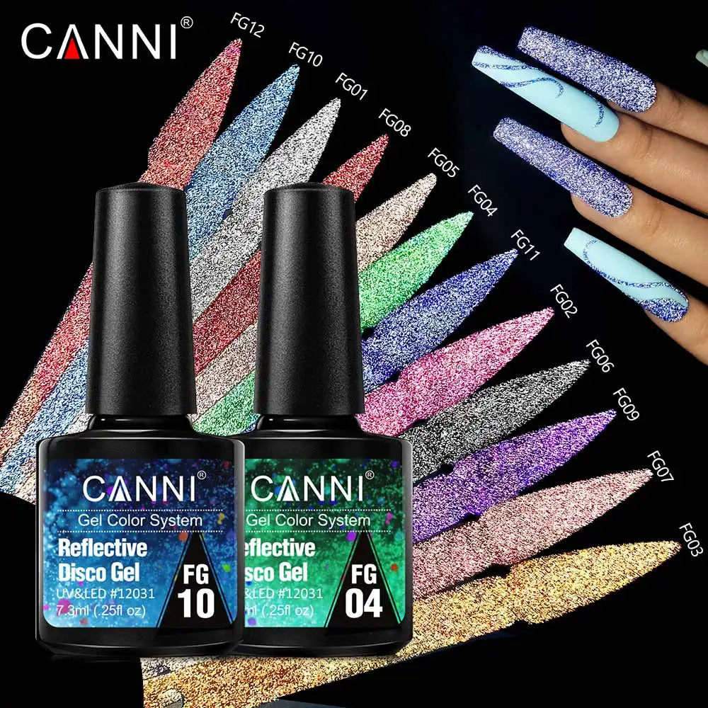 12pcs/kit Venalisa Reflective Glitter CANNI Gel Nail Polish