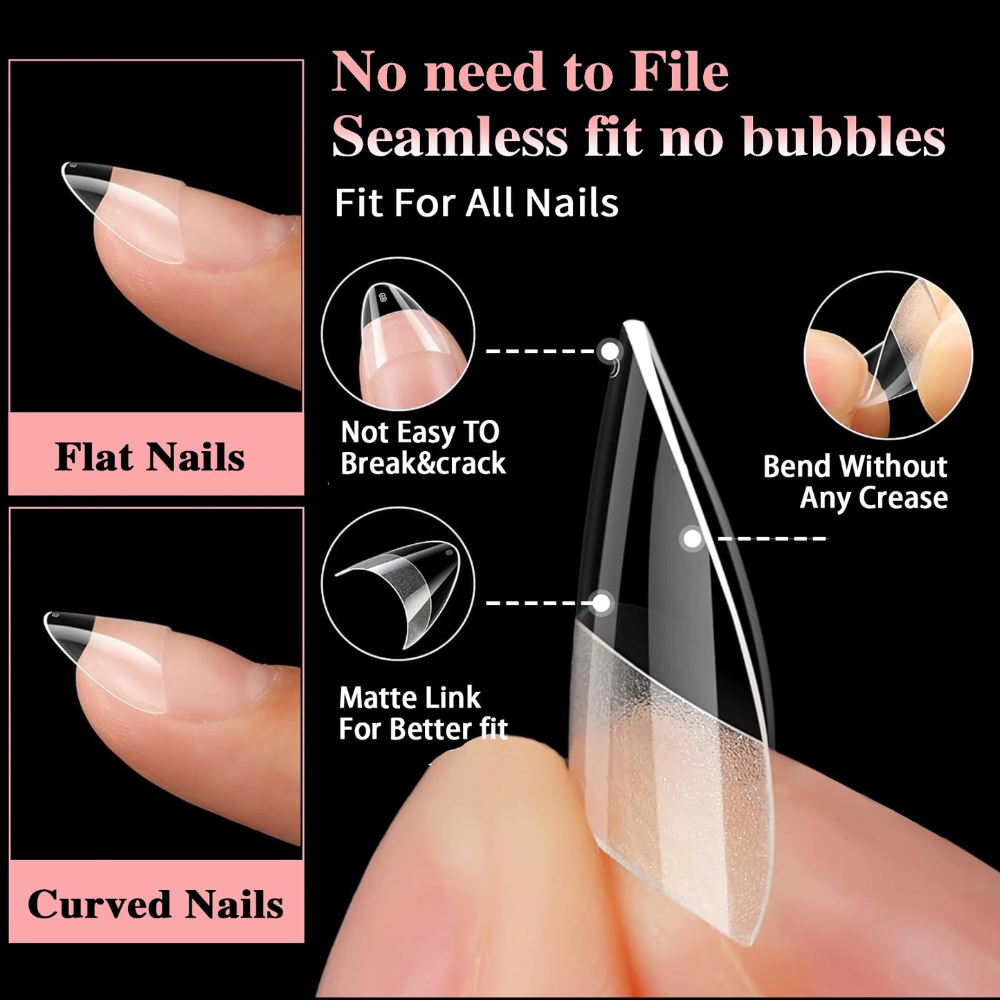 600PCS Short Nail Tips