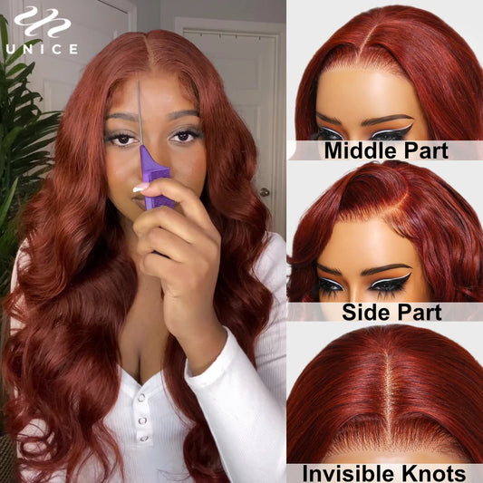 UNice 7x5 Pre-Cut Lace Glueless Human Hair Wigs