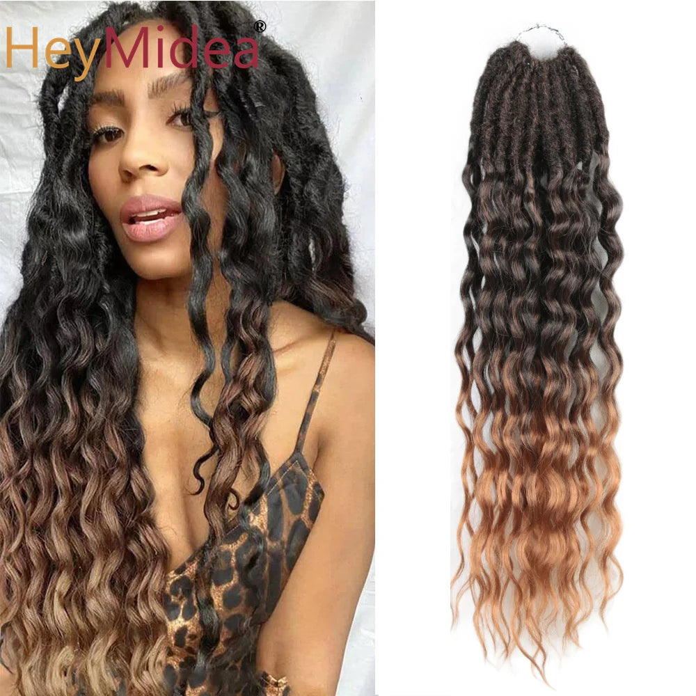 Deep Faux Locs Crochet Hair Synthetic Goddess Locs