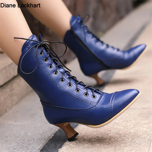 Lace Up Steampunk Boot - Victorian Ankle Boots