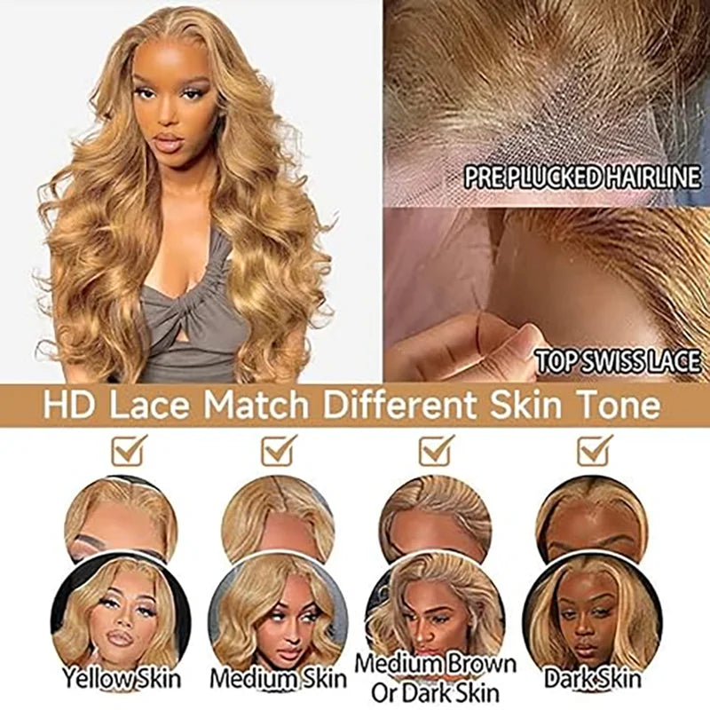 ISEE Hair #27 Colored Body Wave Human Hair Wigs - Wear and Go