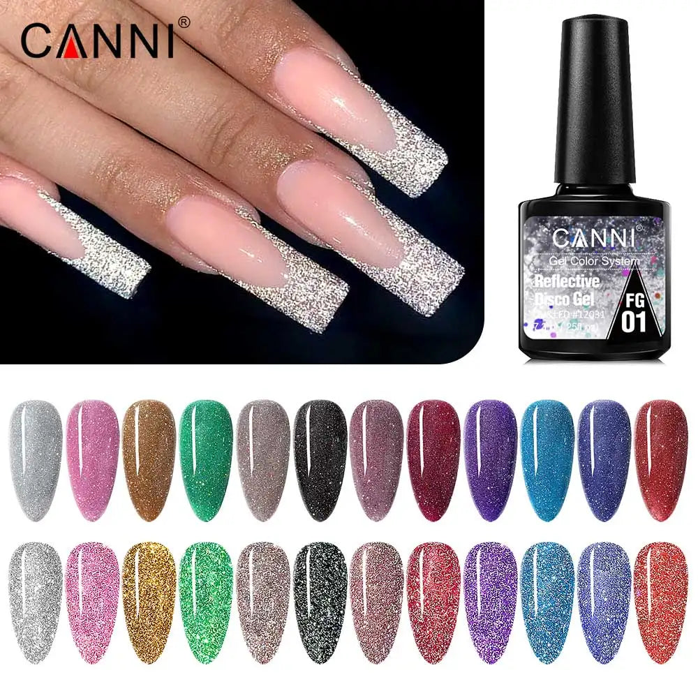 12pcs/kit Venalisa Reflective Glitter CANNI Gel Nail Polish