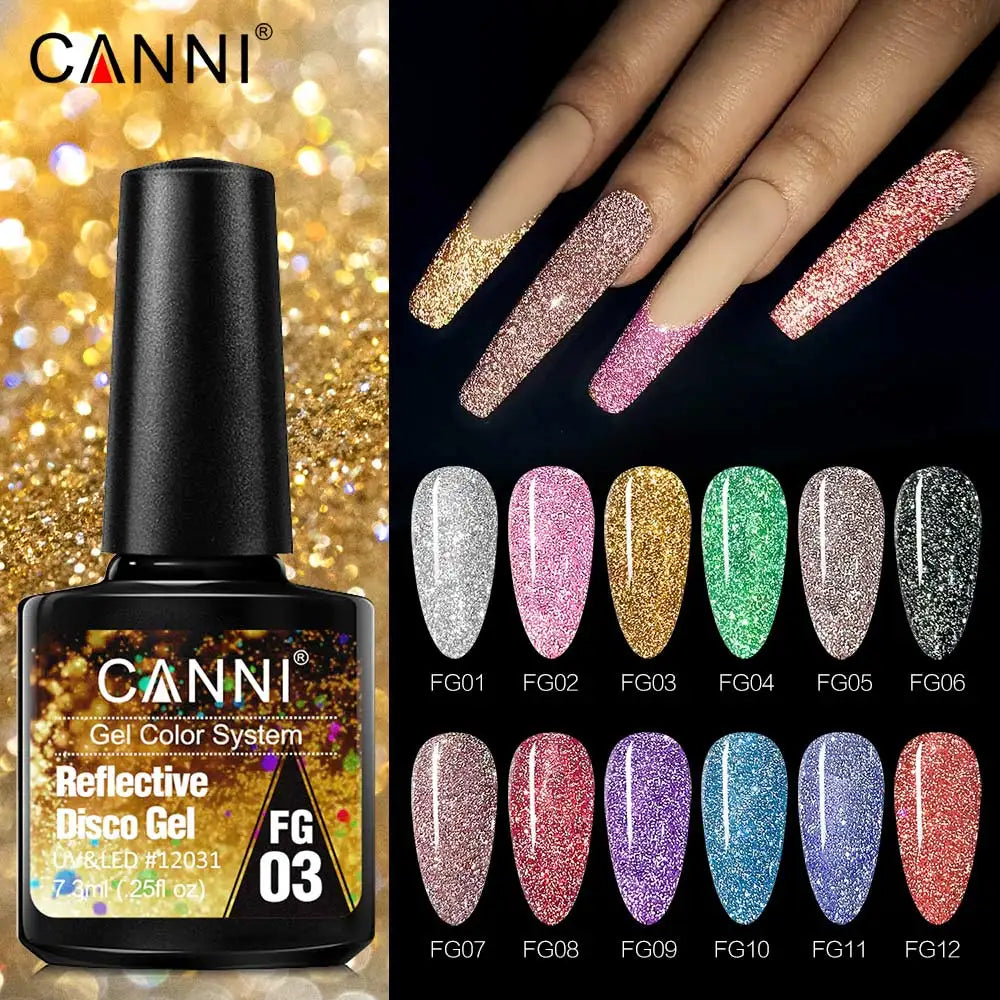 12pcs/kit Venalisa Reflective Glitter CANNI Gel Nail Polish