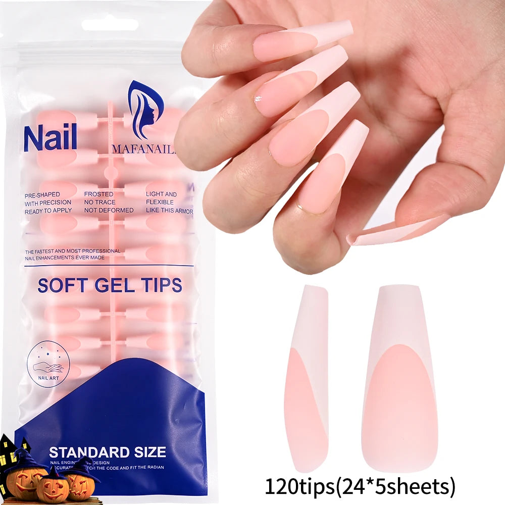 120PC Black French Gel Nail Tips