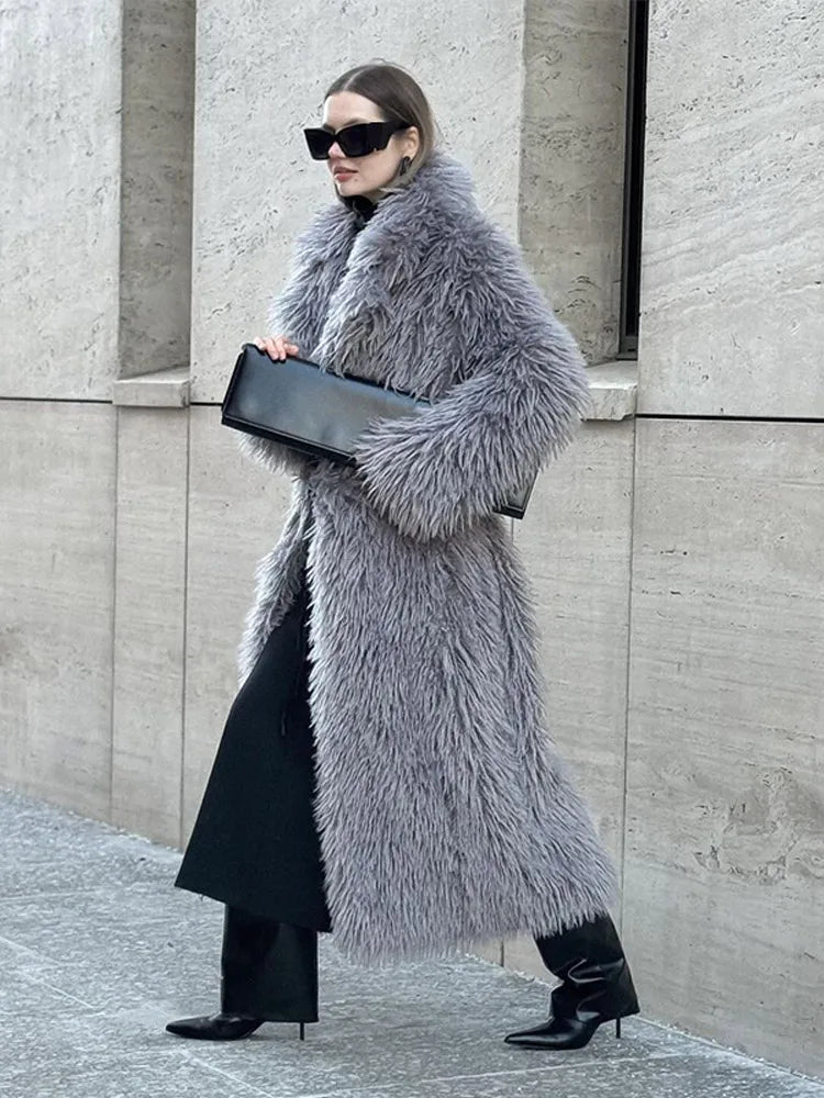 Plush Faux Fur Overcoat