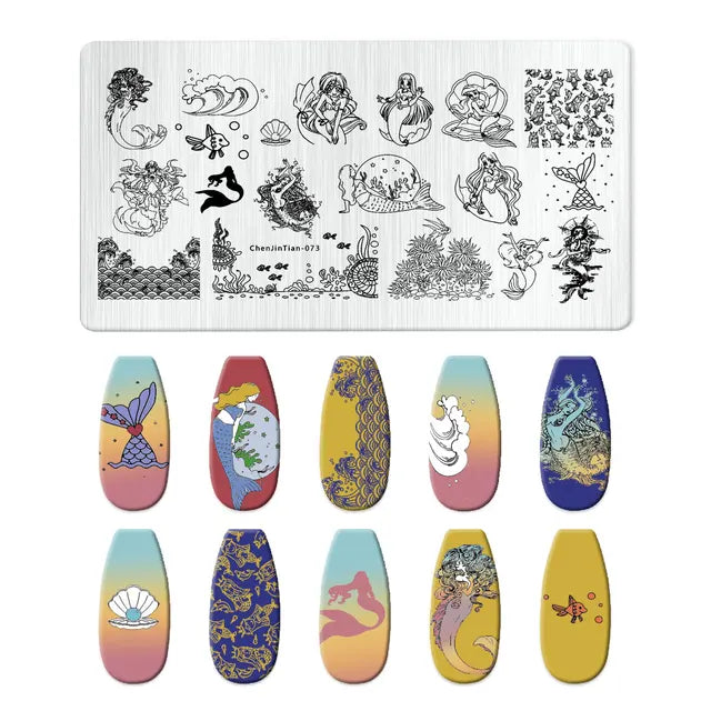 Flowers Nail Stamping Plates - Template Stencil