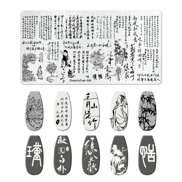 Flowers Nail Stamping Plates - Template Stencil