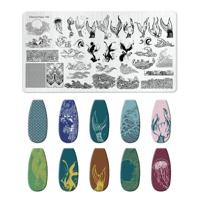 Flowers Nail Stamping Plates - Template Stencil