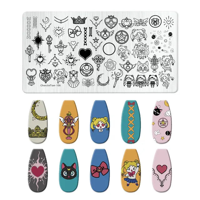 Flowers Nail Stamping Plates - Template Stencil