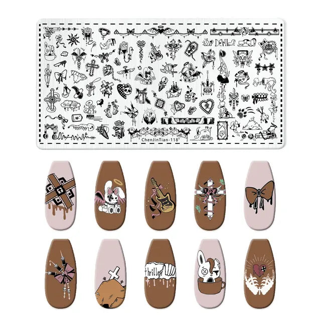 Flowers Nail Stamping Plates - Template Stencil