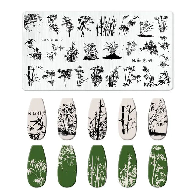 Flowers Nail Stamping Plates - Template Stencil