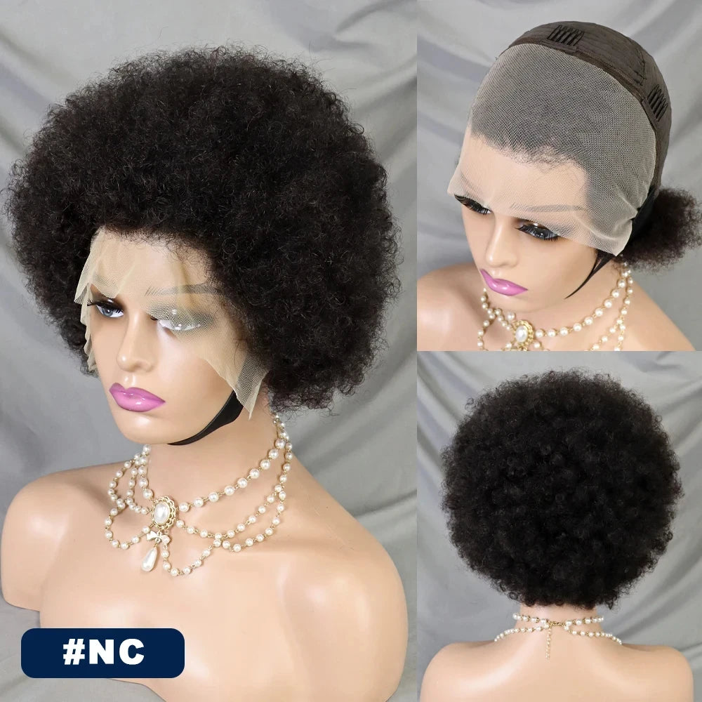Natural Afro Kinky Curly Human Hair Wigs