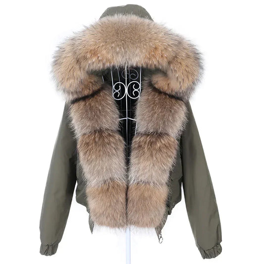 MAOMAOKONG Short Real Fox Fur Coat