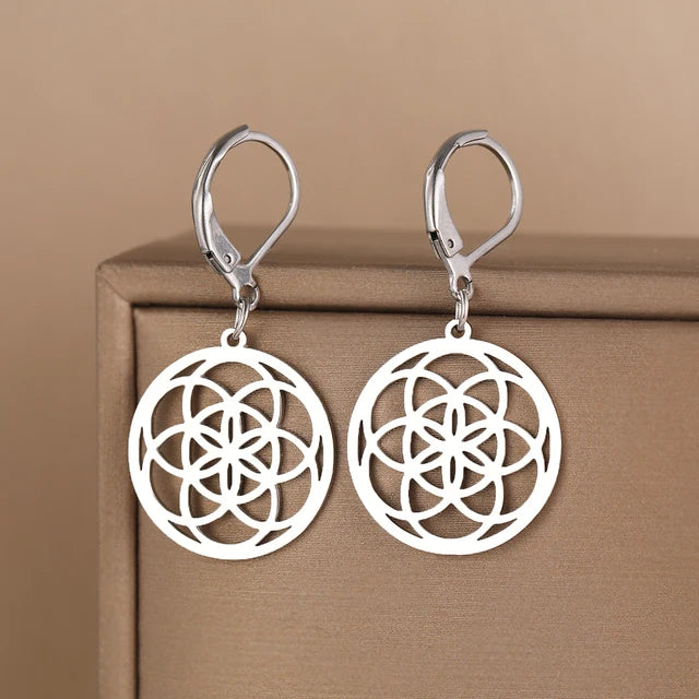 Stainless Steel Earrings - Dream Catcher Design