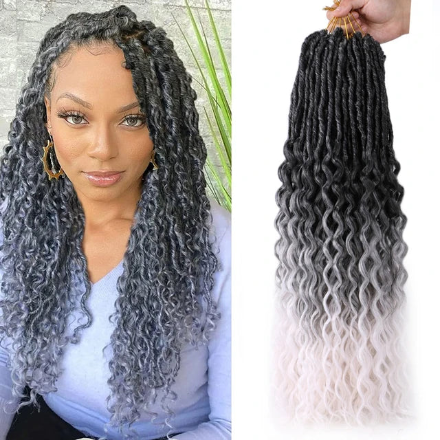 Goddess Locs Curly Ends Synthetic Faux Locs--Crochet Hair