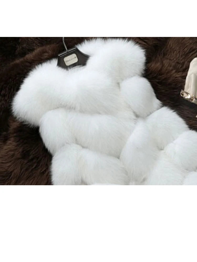 ZADORIN Luxury X- Long Faux Fox Fur Vest