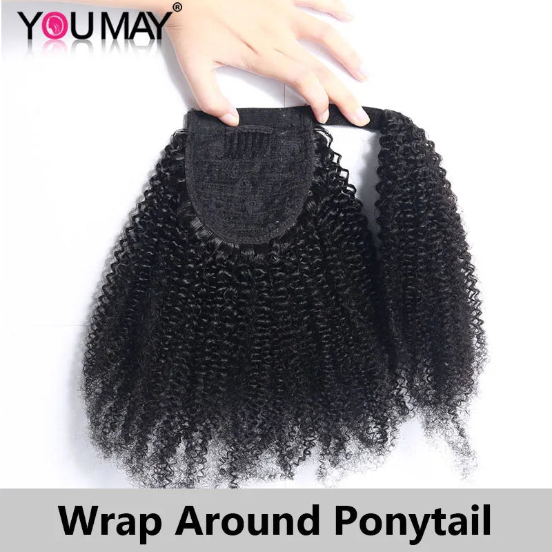 YouMay Afro Kinky Human Hair Ponytail