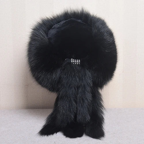 Winter Women Fashion Real Fur Hat Natural Fox Fur Hats - Russian