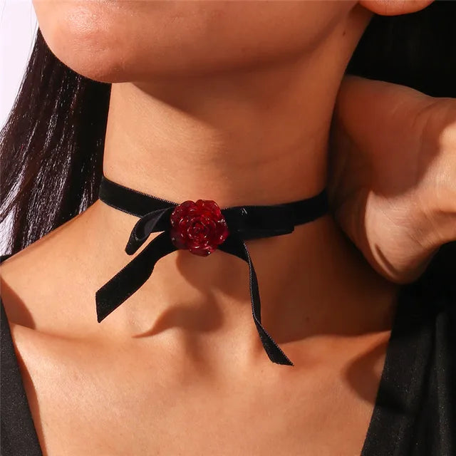 Gothic Victorian Black Lace Necklace