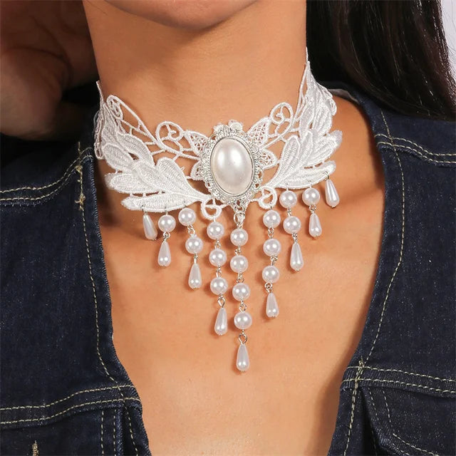 Gothic Victorian Black Lace Necklace
