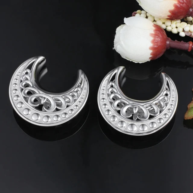 Doearko 2PCS Hollow Saddle Ear Tunnels Plugs Piercing Expander