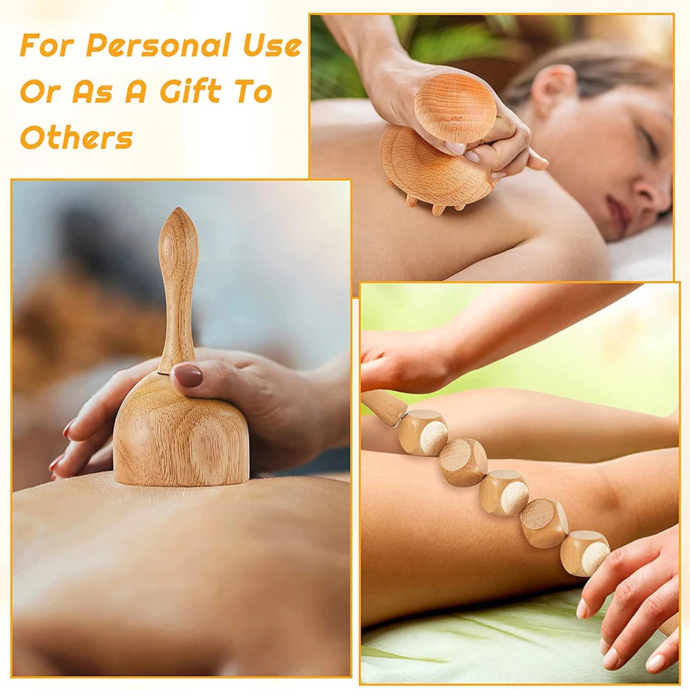 6 In 1 Wood Therapy Massage Tool Lymphatic Drainage